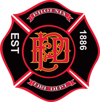 The black and red Phoenix Fire Department logo.