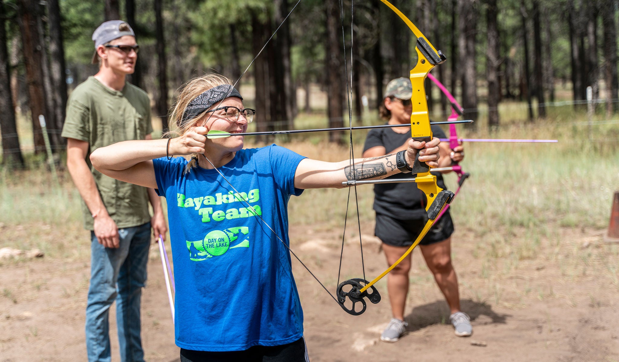 Teen playing archery