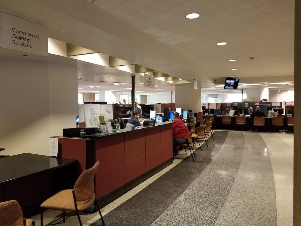 Planning and Development appointment counter.