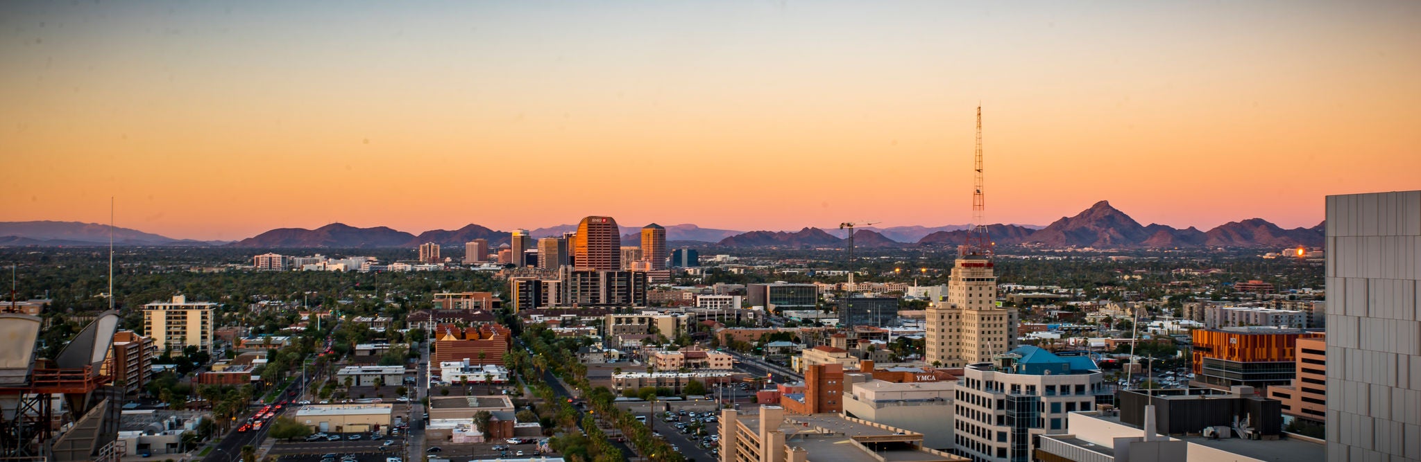 Overhead view of Phoenix Downtown