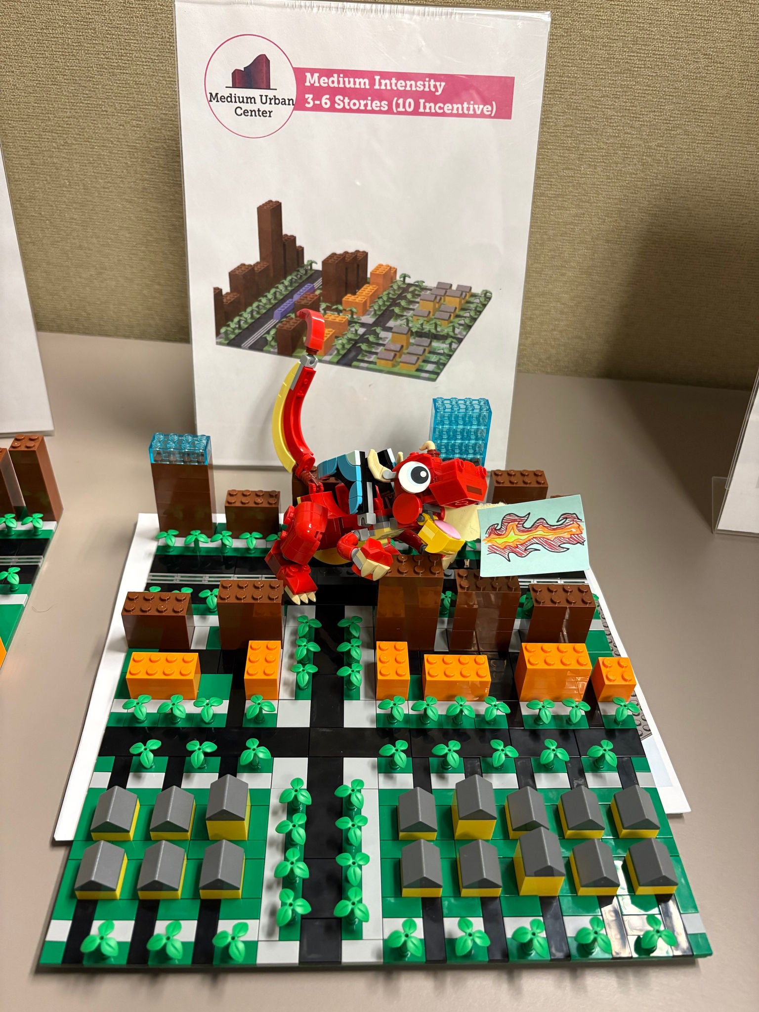 Display of a medium intensity 3-6 stories district