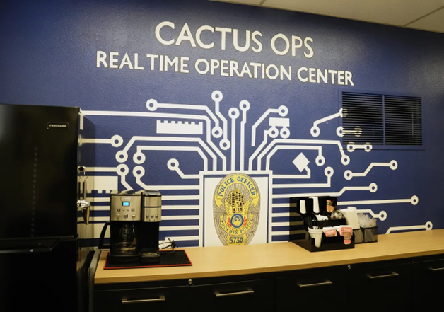 Real Time Operations Center (RTOC) is used to receive and analyze data from cameras, gunshot sensors, and phone calls in real-time to help police prioritize placement of officers.