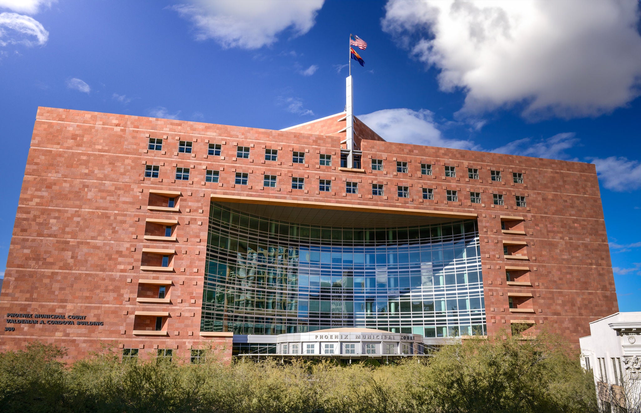 An exterior photo of the Phoenix Municipal Court building.