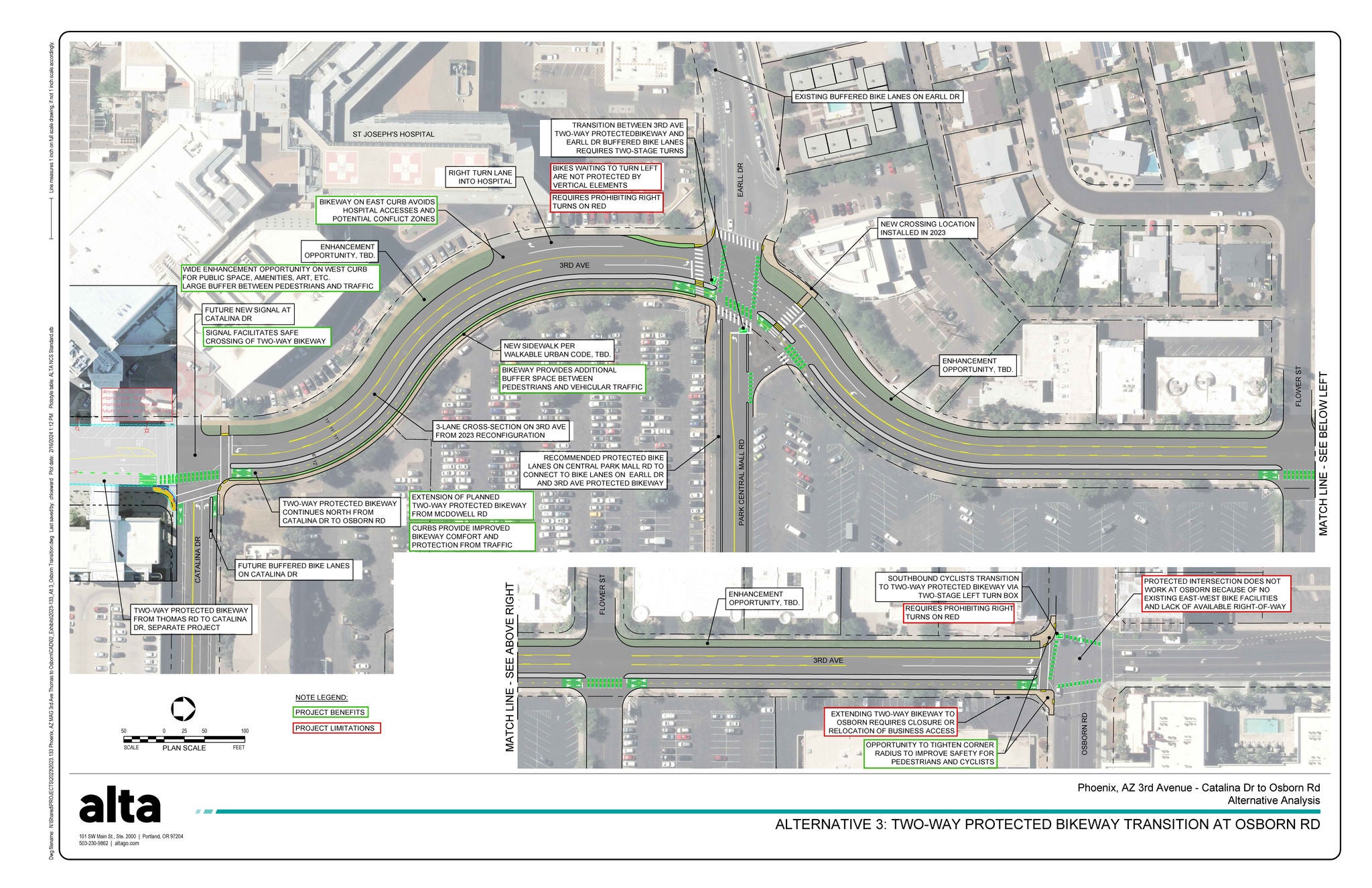 Map of 3rd Ave and Osborn