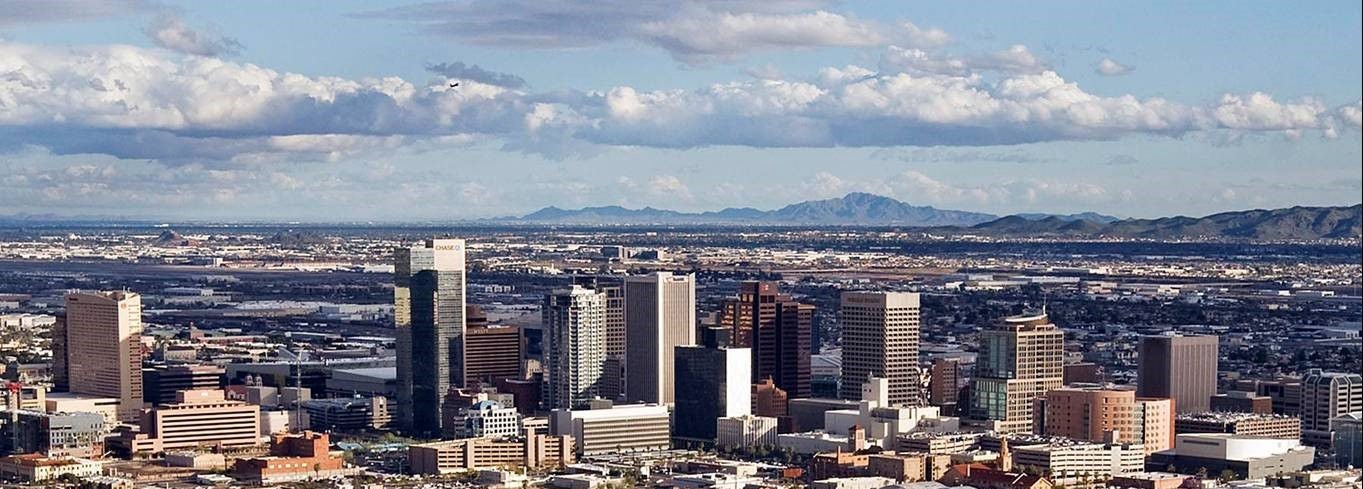Phoenix skyline with clouds