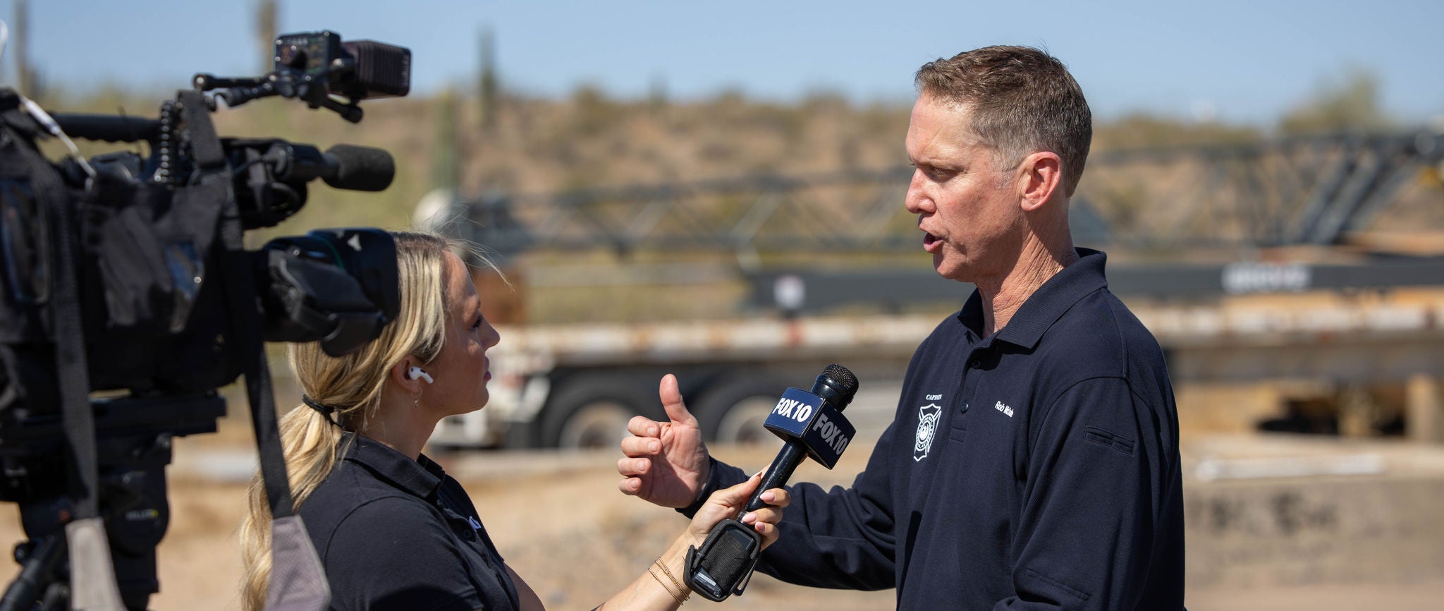 Fire PIO Captain Rob McDade speaks to FOX 10 following the Phoenix Fire Department's annual swift water rescue operation.