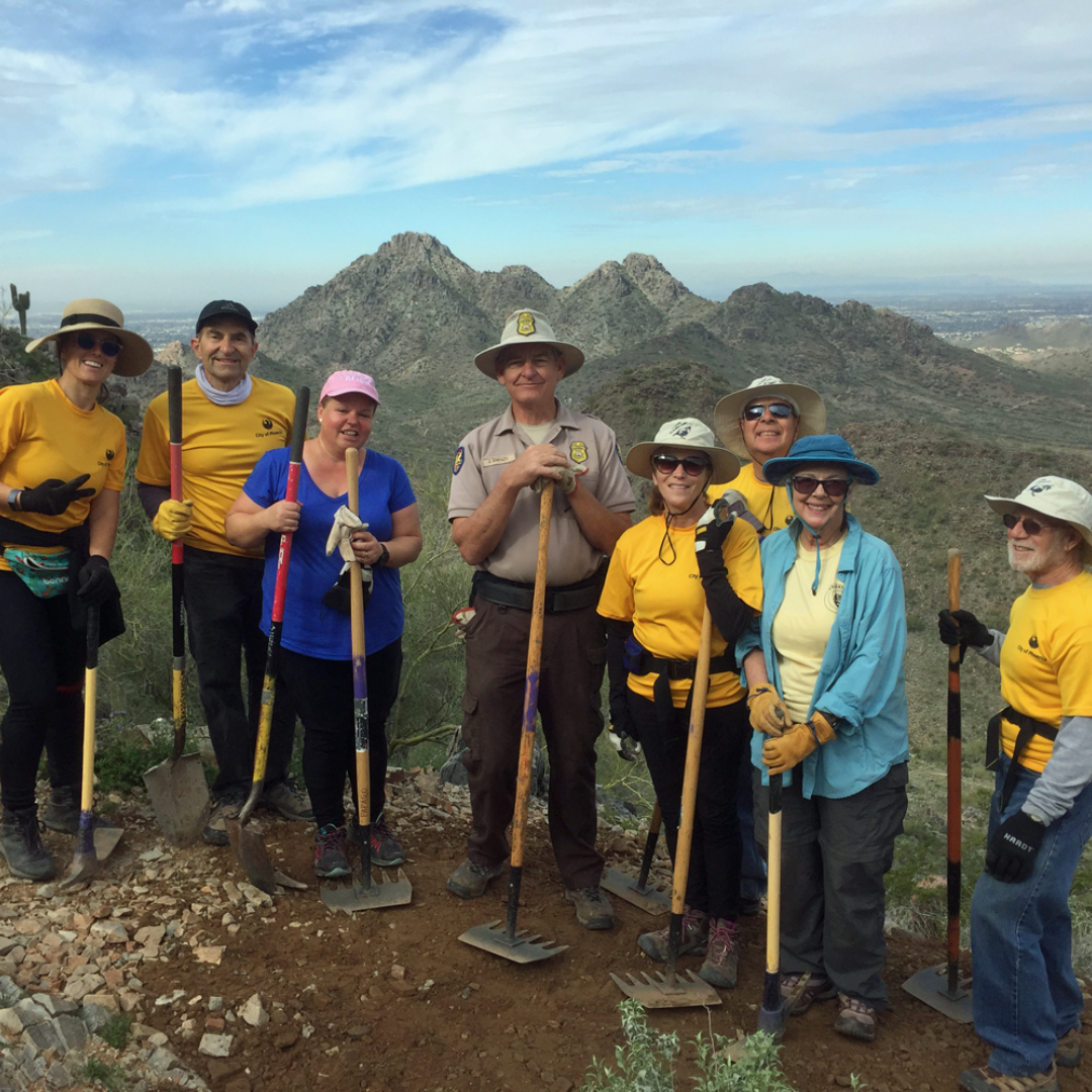 Park Stewards holding shovels