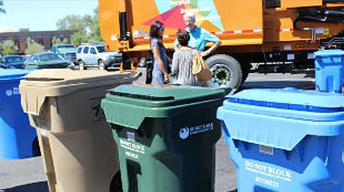 City of Phoenix waste bins for trash, recycling, and compost