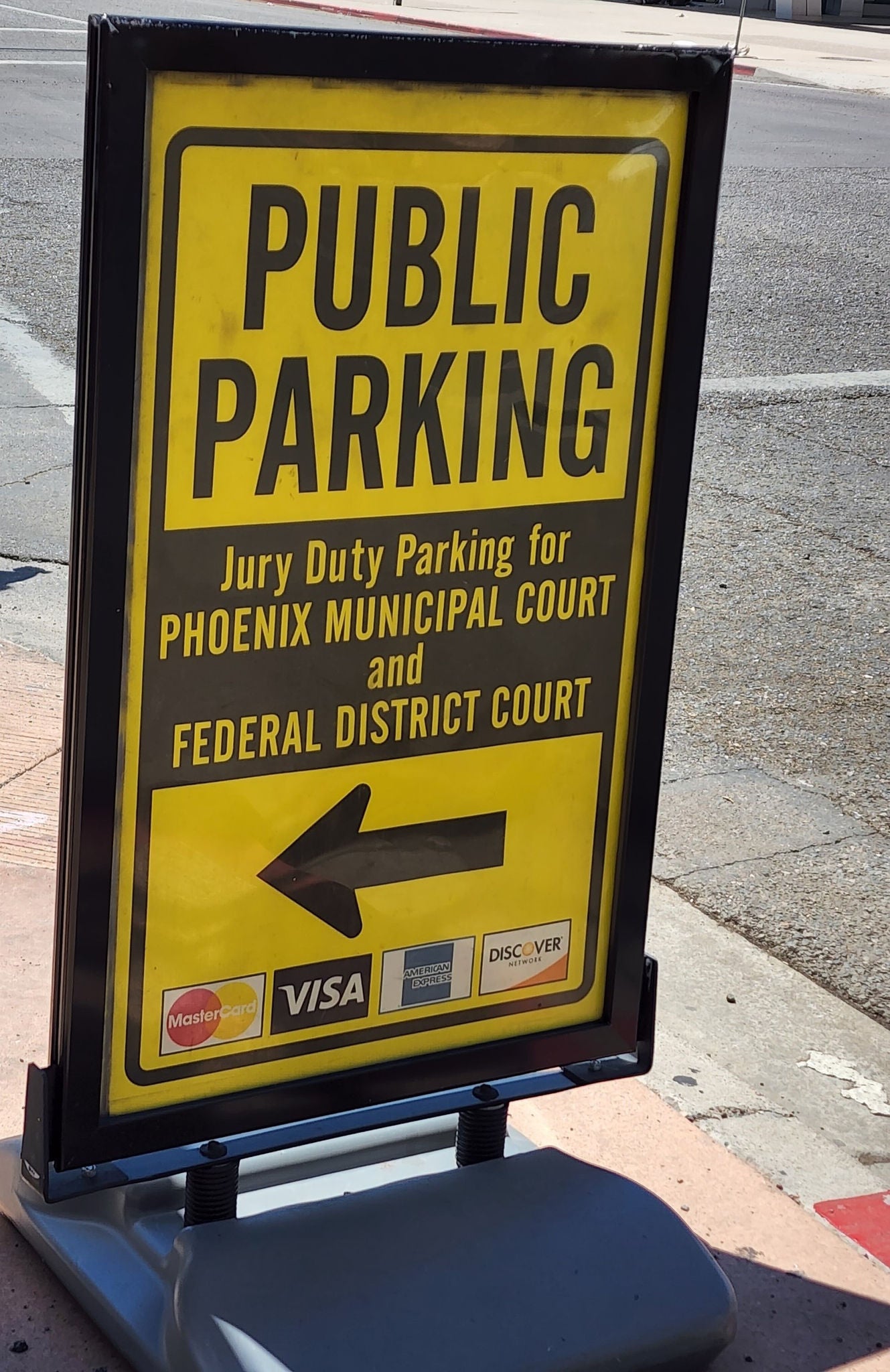 Public Parking sign, Washington Street Entrance