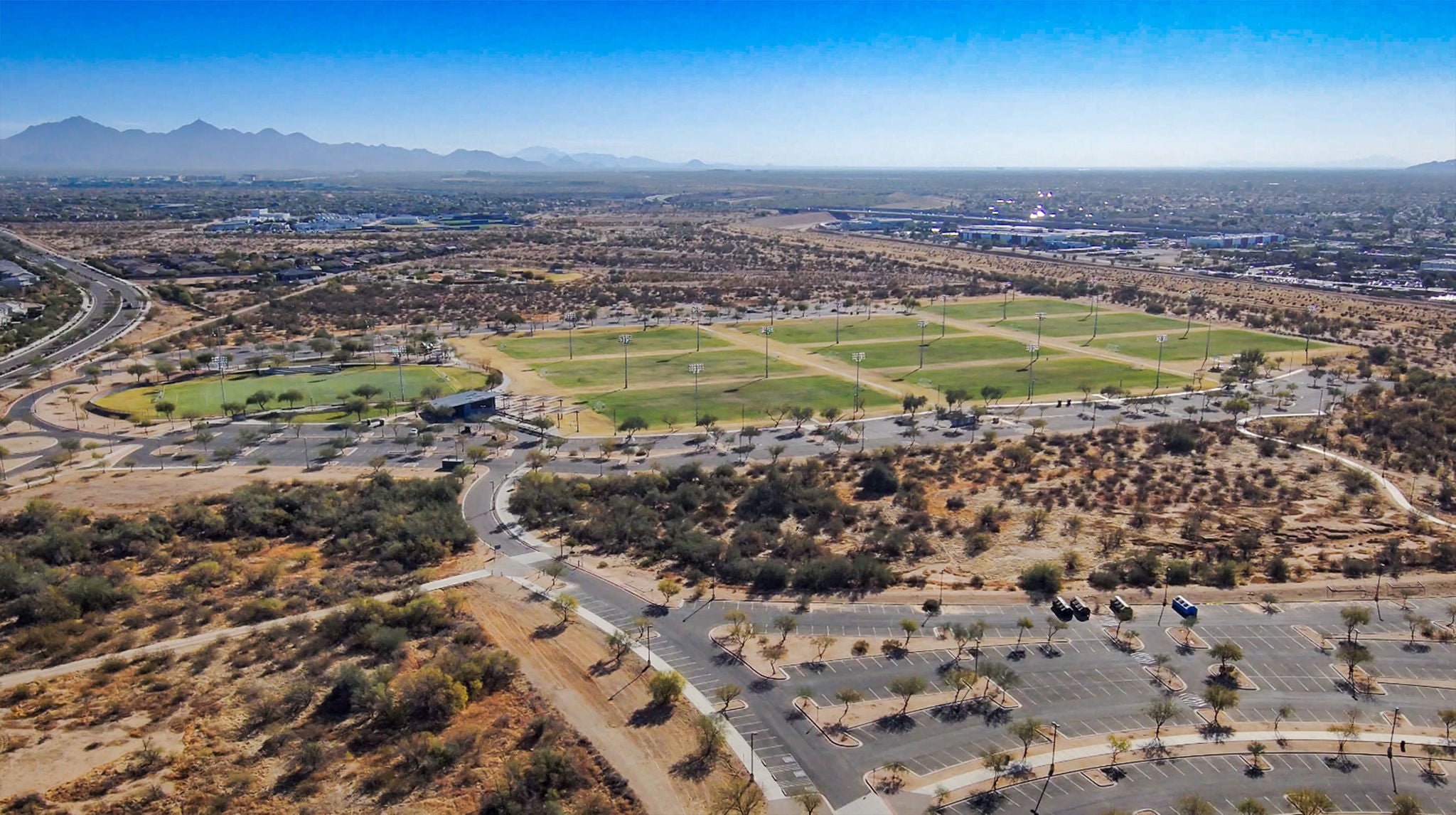 Ariel photo of sports complex