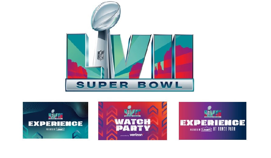 Logos for the 2023 Super Bowl Experience 