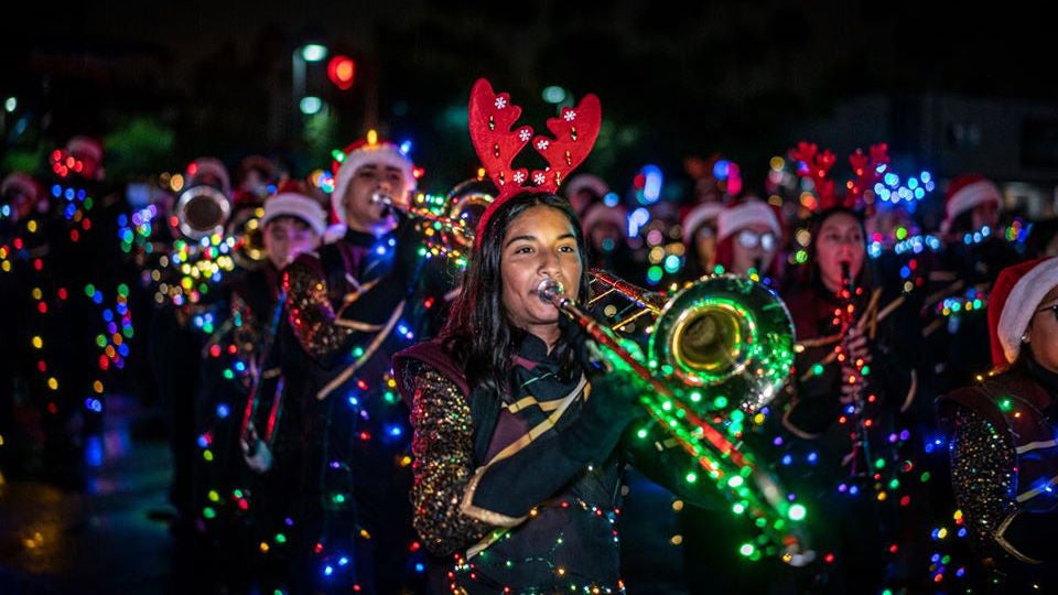 attendees at the electric light parade