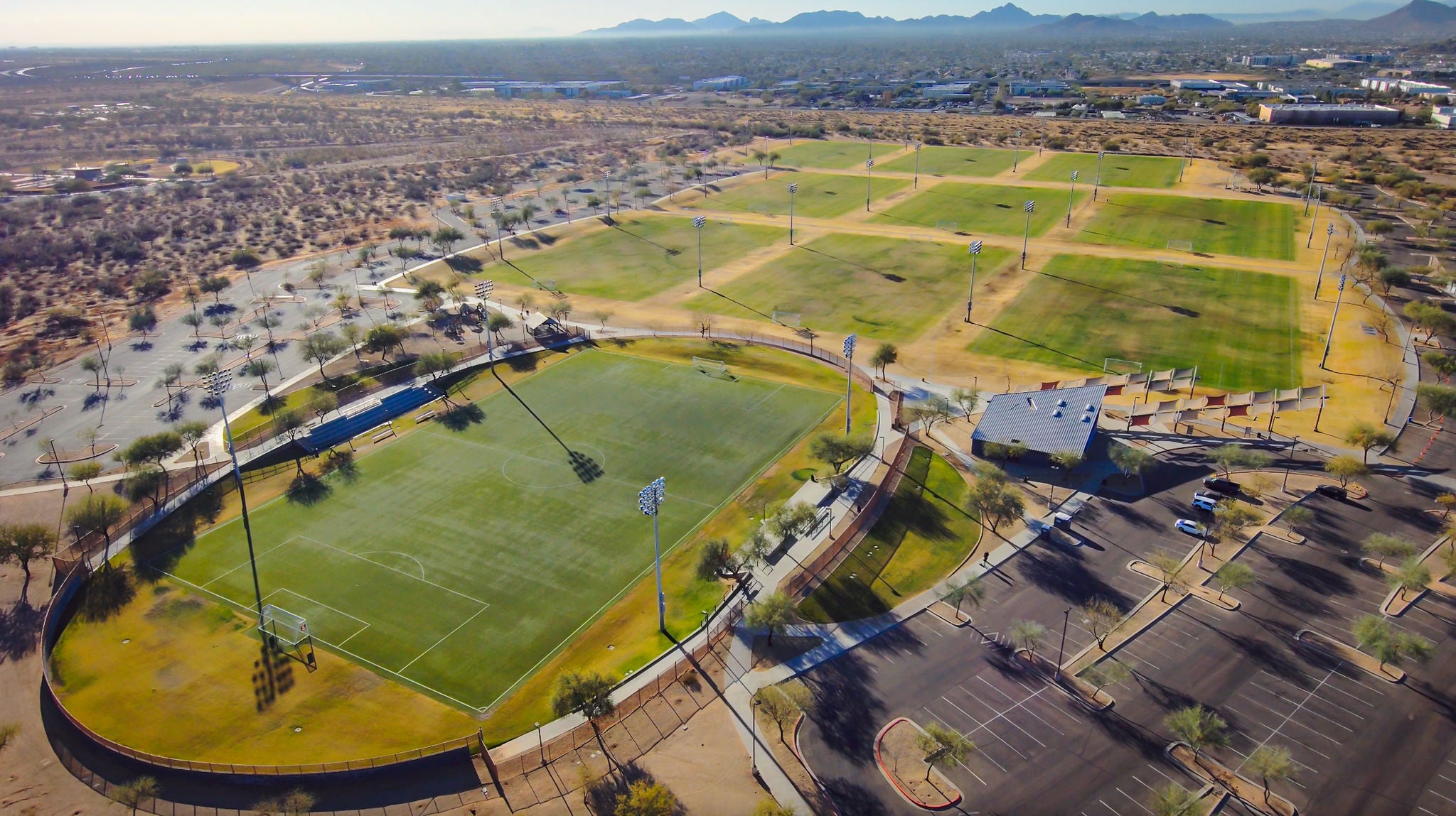 Aerial photo of a sports field