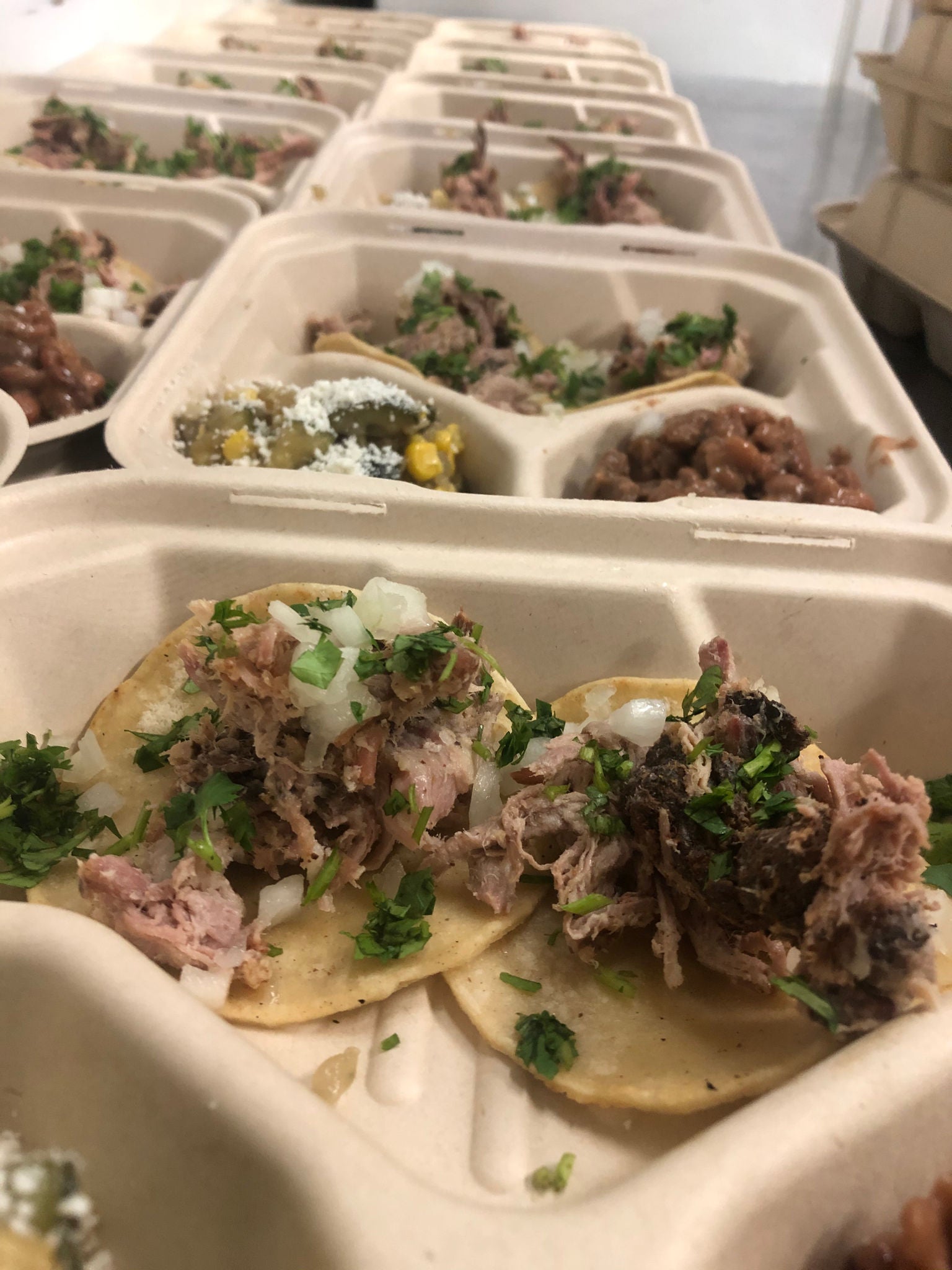 Container of tacos