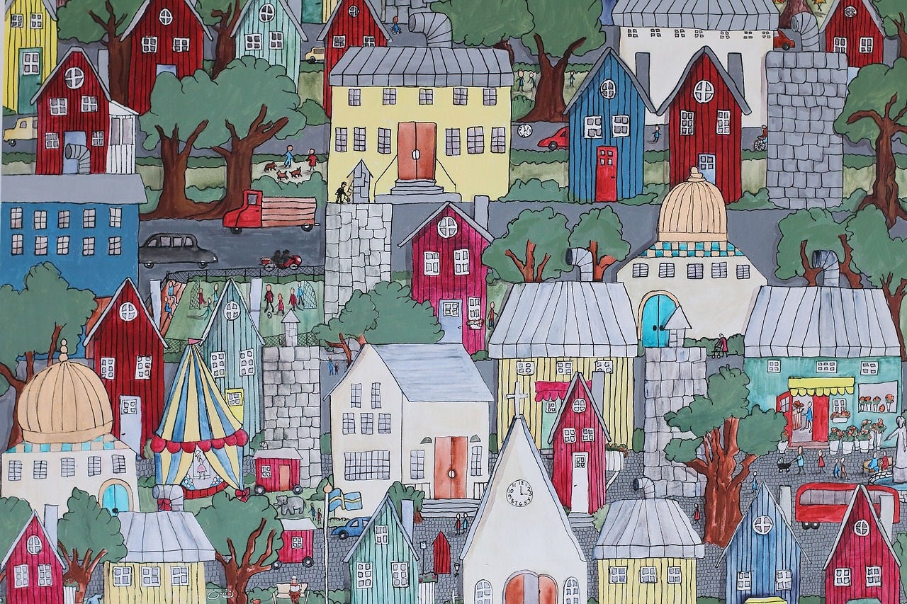 houses paintings
