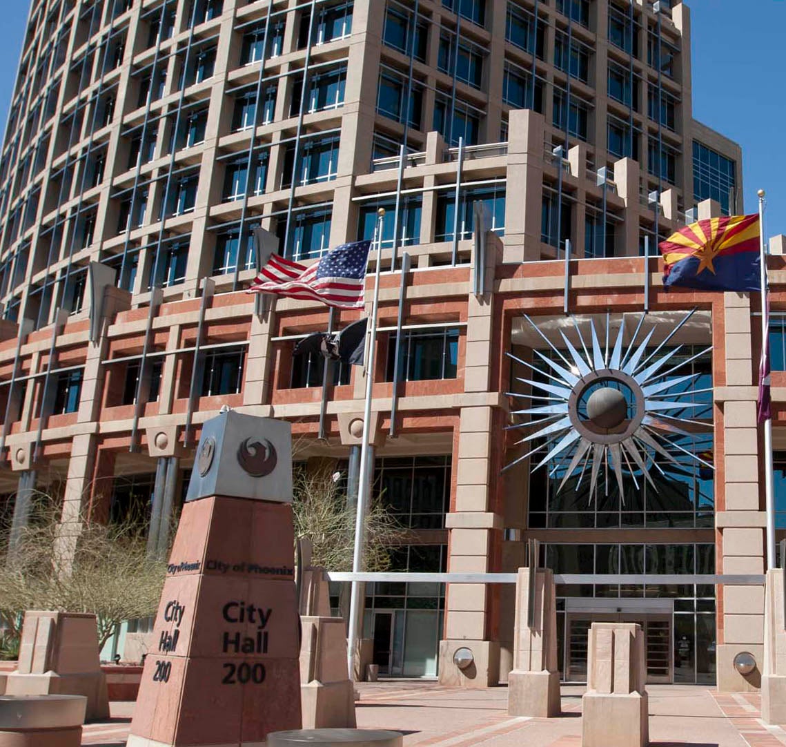 The outside of Phoenix City Hall.