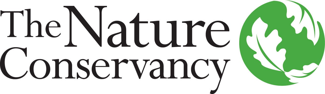 logo for the Nature Conservancy with green circle and leaves cut out to resemble Earth