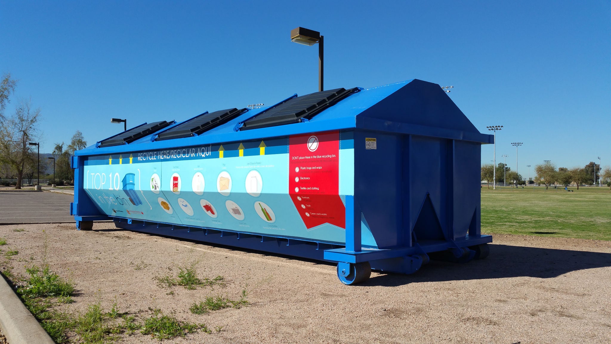 Eco-station at a park next to the parking lot for community members to access more easily.