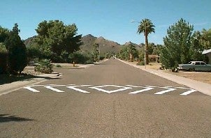 Speed Hump in Neighborhood