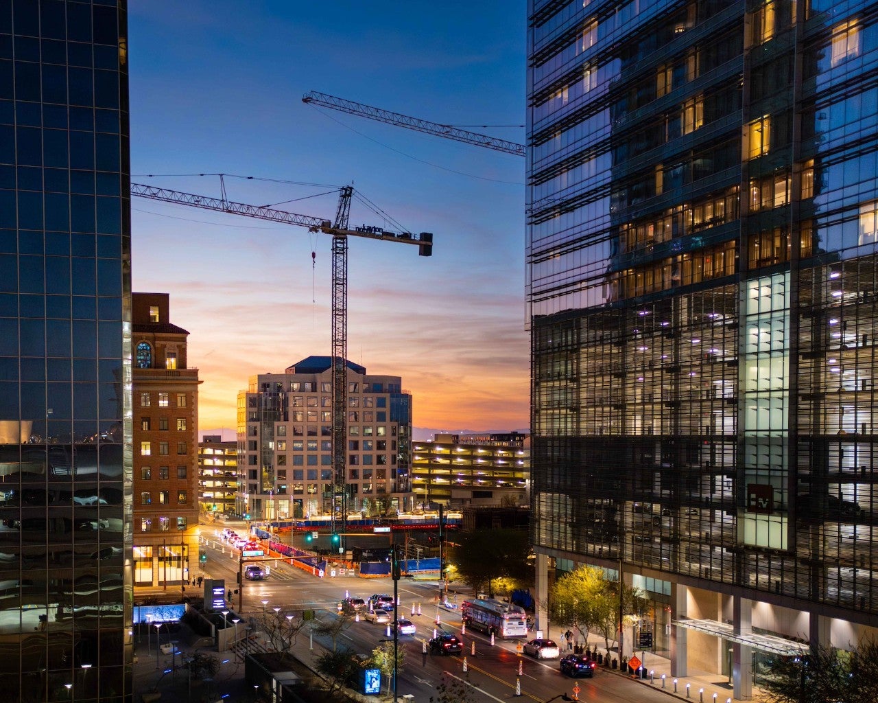 downtown Phoenix at night