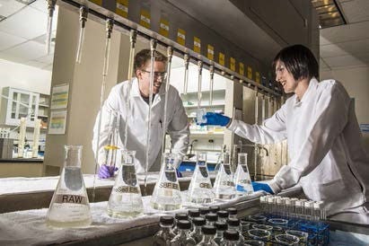 Chemists  sampling and testing of drinking water 
