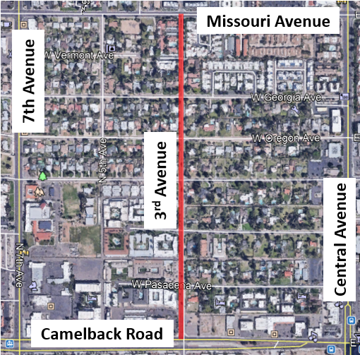 3rd Ave project area map details